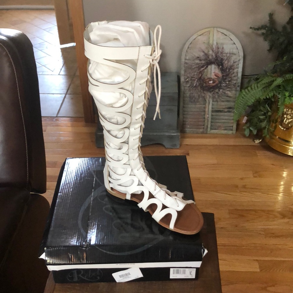 Arwen lace up cutout shaft sandals